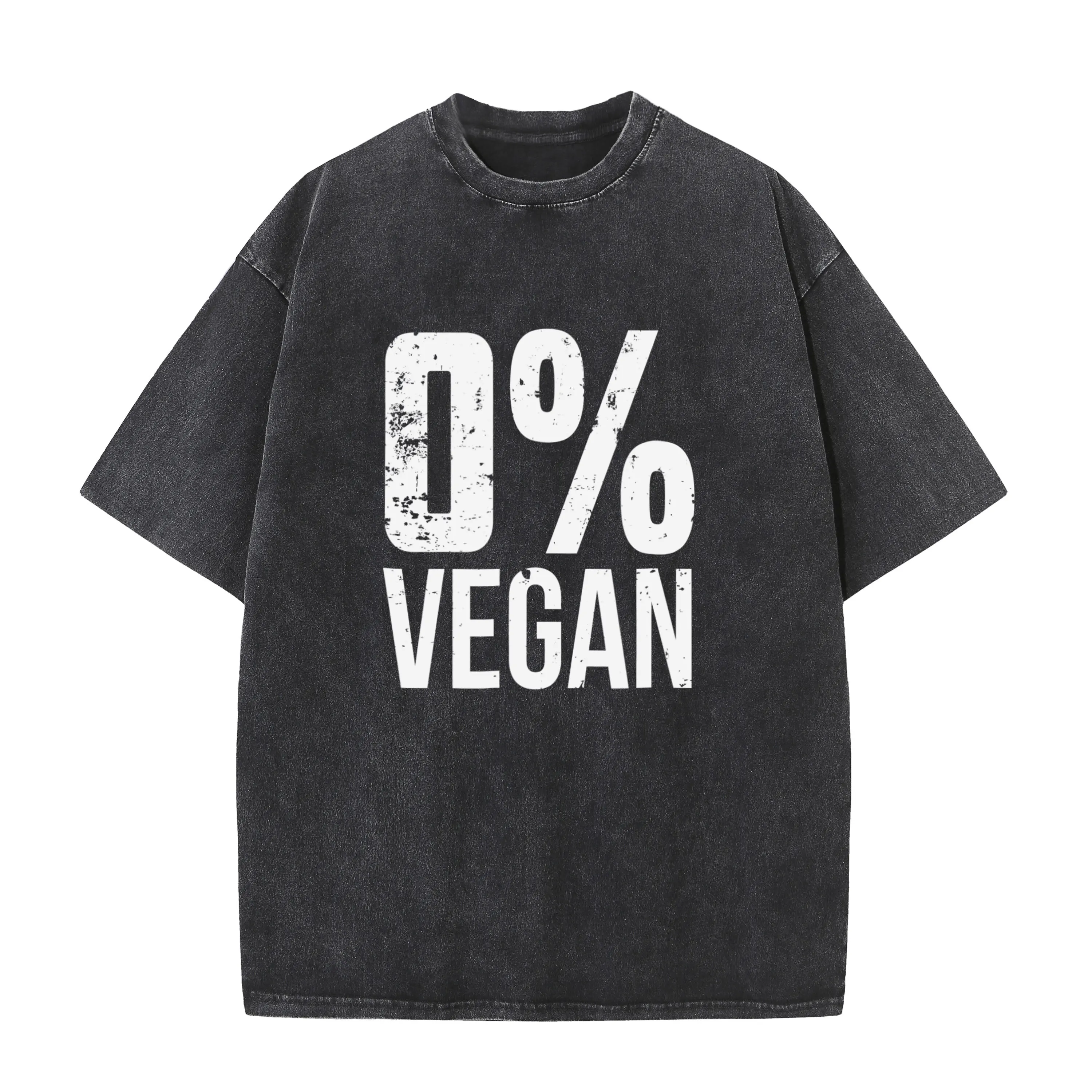 Zero Percent Vegan Funny BBQ Carnivore Meat Eater Bleach style T-Shirt Top T-shirts for Men Printing Tops Shirts Oversized cosie