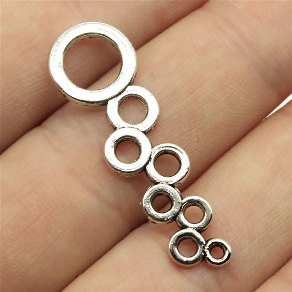 10pcs Round Circle Tibetan Bronze Silver Color Pendants Antique Jewelry Making DIY Handmade Craft Charms For Jewelry Making