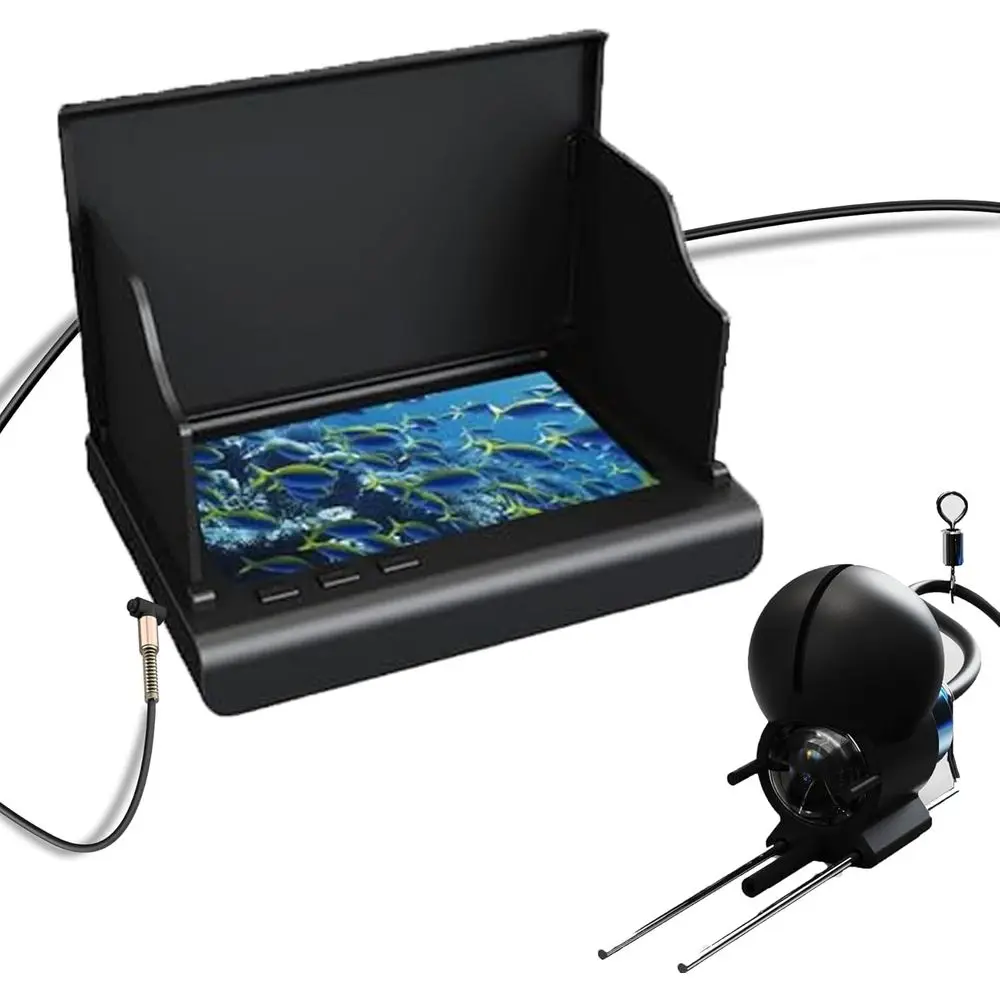 Buscador de peces portátil con cable de 100 pies con pantalla LCD 4,3, batería de 5000 mAh y visión nocturna infrarroja para pesca en hielo, barcos y kayak