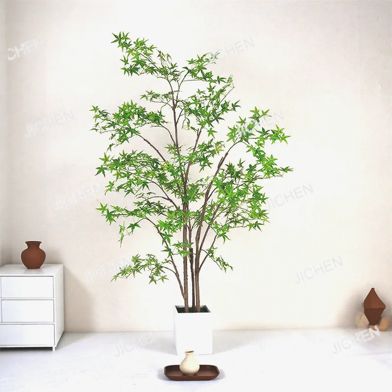 

High-end light luxury simulation maple custom tree potted plant floor decoration ornament fake plant landscaping