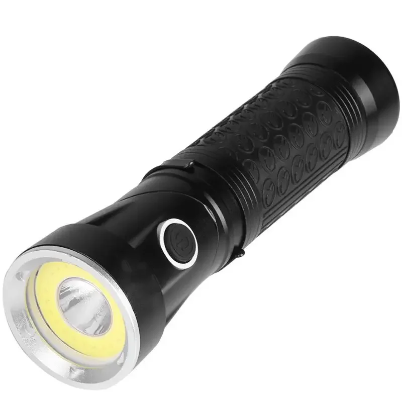 T6+COB 90 Degree Rotating Working Flashlight Powerful LED Torches Lamp Portable White/Red Light Flashlights For Outdoor Camping