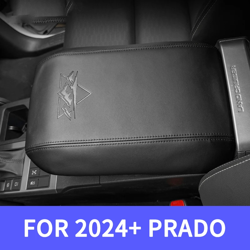 

Leather material armrest box protective cover interior supplies for Toyota Land Cruiser Prado 250 Series 2024