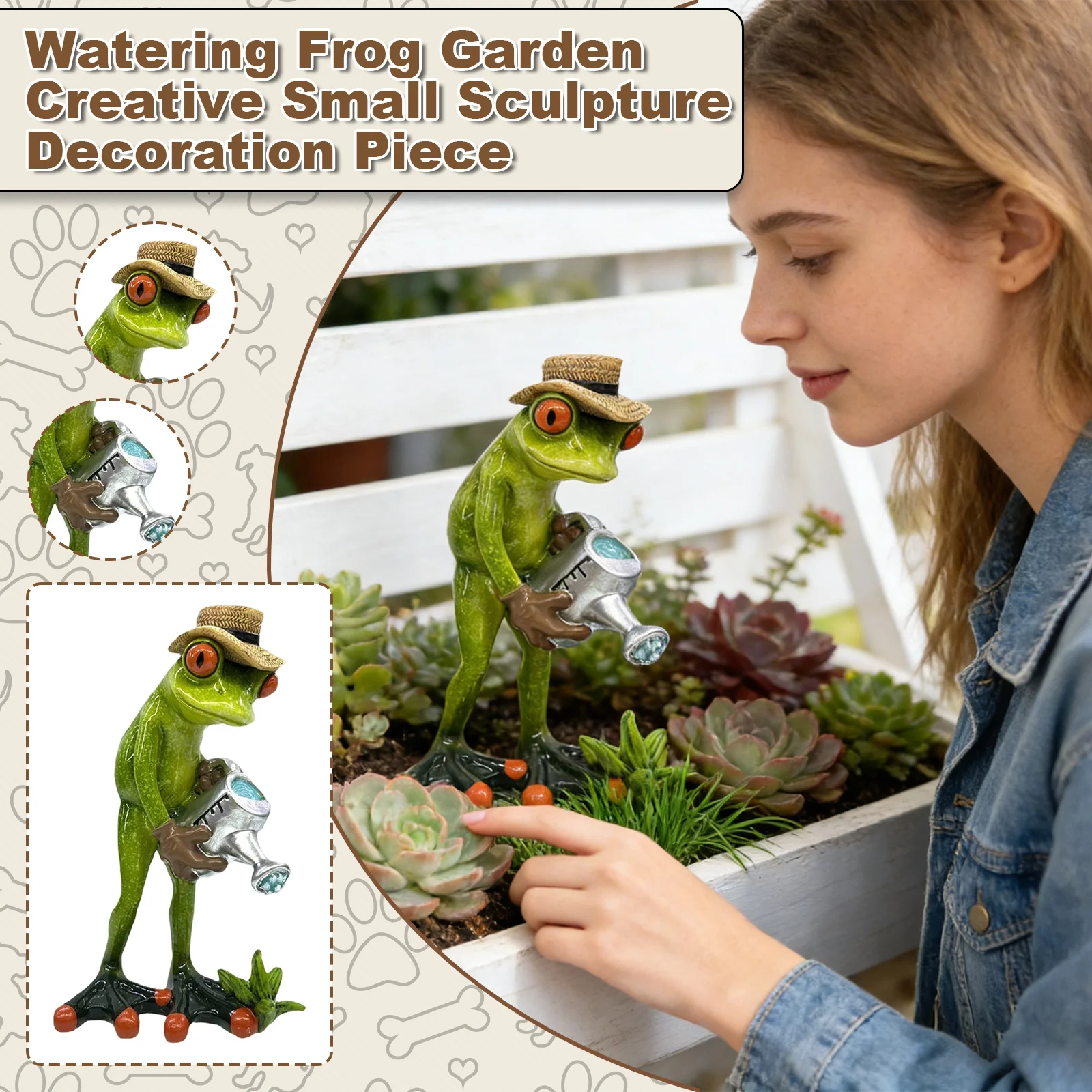 

Fun Watering Frog Resin Sculpture, Garden Creative Frog Animal Statue, Flower Pot Decoration, Frog Model Craft Ornament