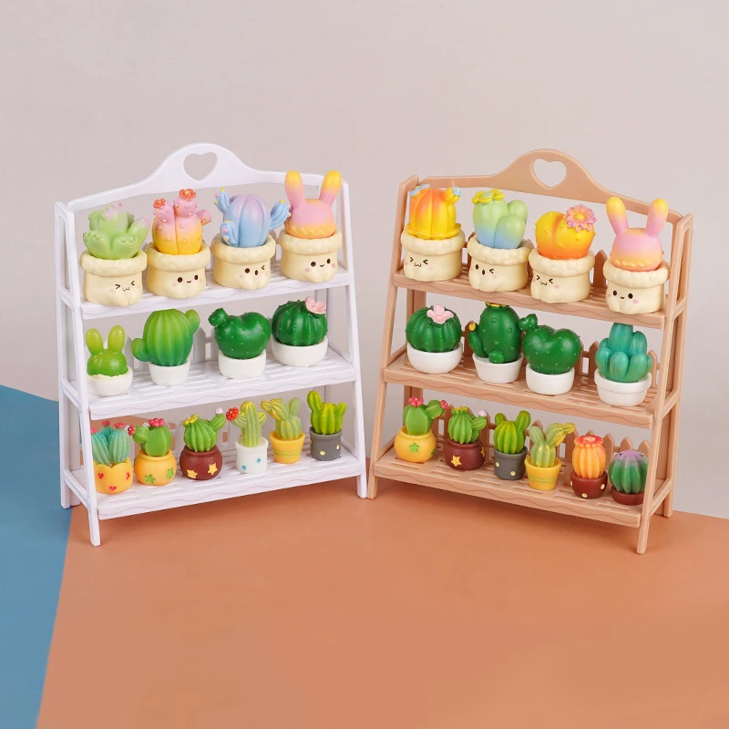 1/12 Dollhouse Display Shelf Bread Rack Flower Stand Model Mini Furniture Decoration Dolls House Accessories