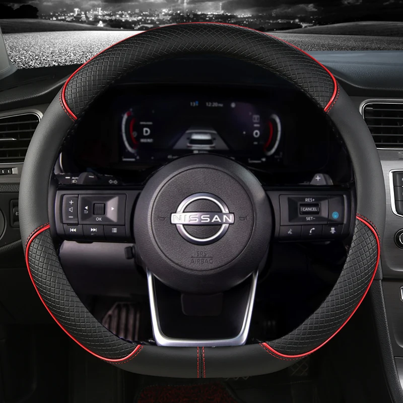 

Car Steering Wheel Cover For Nissan X-Trail Qashqai March Serena Micra Kicks 2017-2019 2023 Altima Teana 2019 Auto Accessories