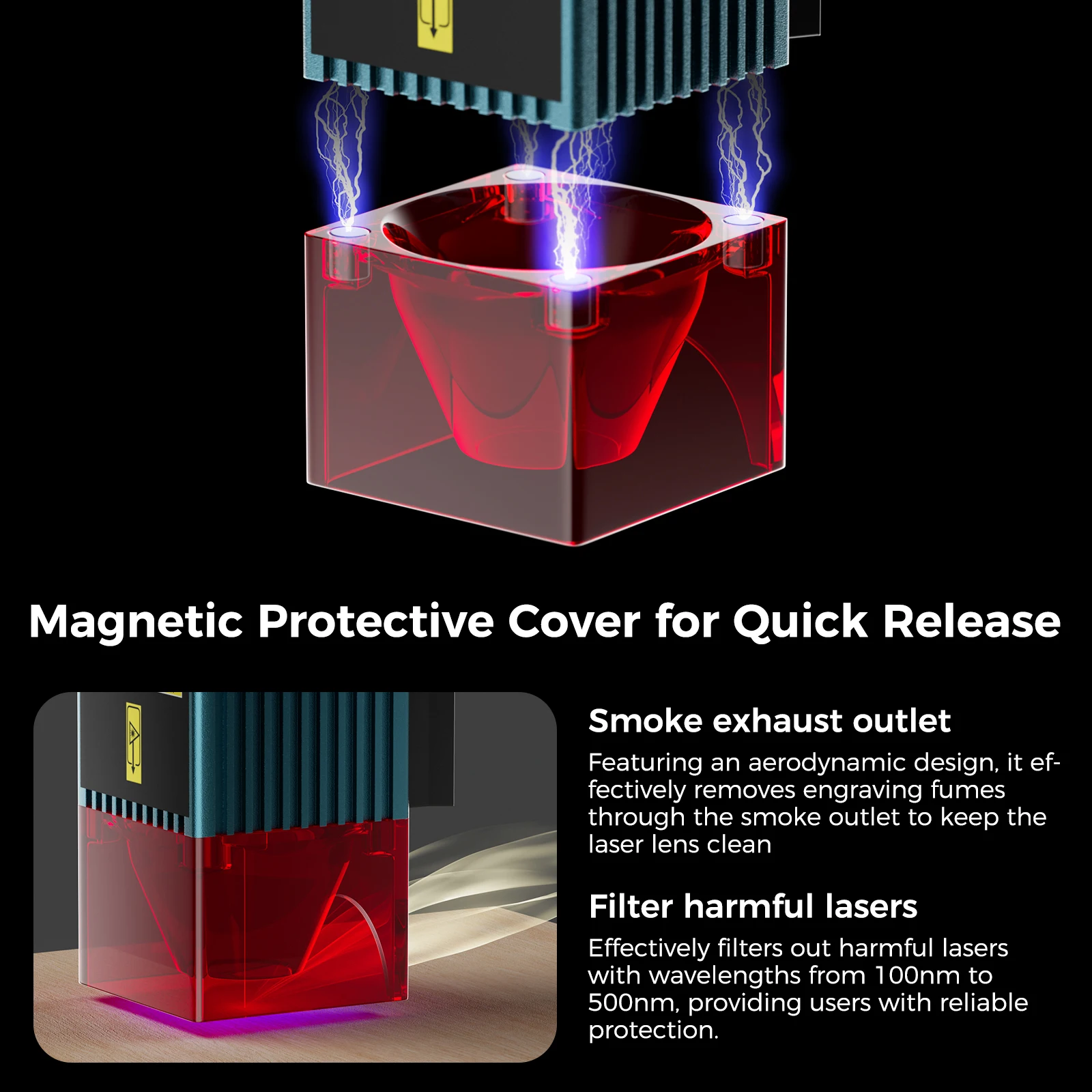 Sculpfun C1 3 واط حفارة ليزر صغيرة محمولة 150x130 مللي متر منطقة العمل LightBurn متوافق مع الخشب/الجلود/صنع الهدايا التوصيل والتشغيل