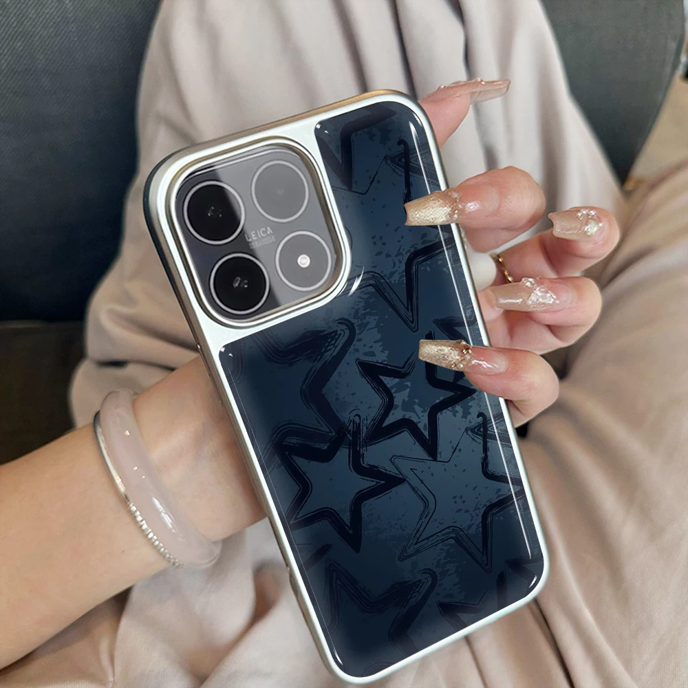

Luxury Darkness Star Cute Case For iPhone 15 13 Pro Max Phone 11 12 17 ProMax 14 16 Plus Cases Shockproof Drop Glue Matte Cover