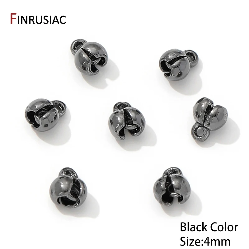 18K vergoldete Messing-End-Quetschperlen für die Schmuckherstellung, DIY-Armbänder-Zubehör, Perlenspitzen-Anschlüsse für Schmuckzubehör – Detail 18