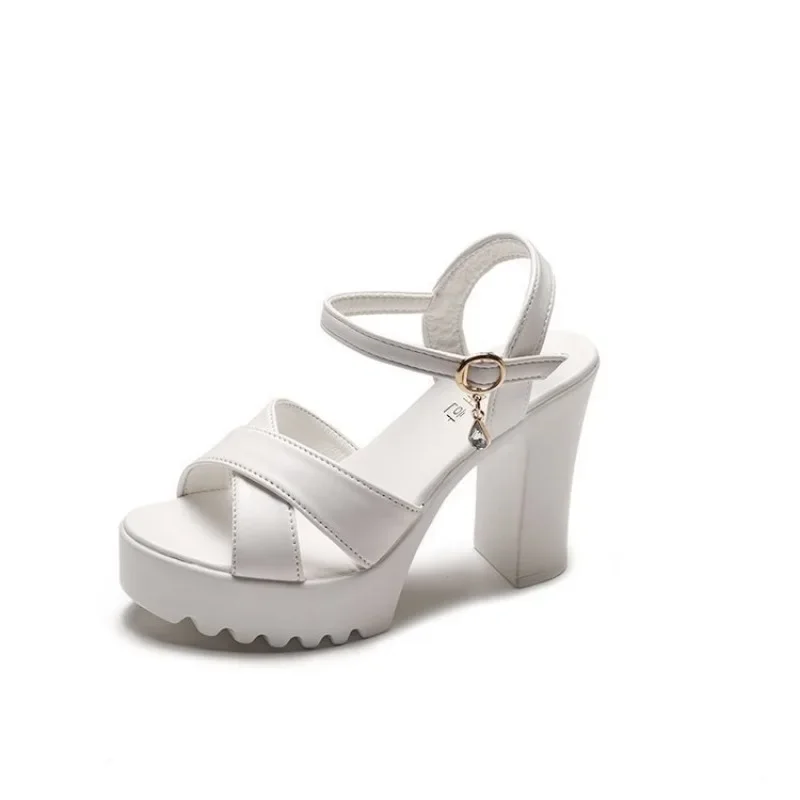 2024 Fashion Fish Mouth Sandals Women Summer Heels Shoes Woman Sandal Female Peep Toe High Heels Platform Black Sandals Women