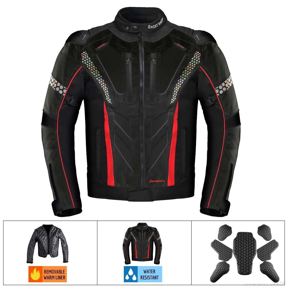 Four Seasons Motorcycle Jacket Moto+Protector Motorcycle Pants Cold-proof Waterproof Moto Suit Touring Clothing Protective Gear