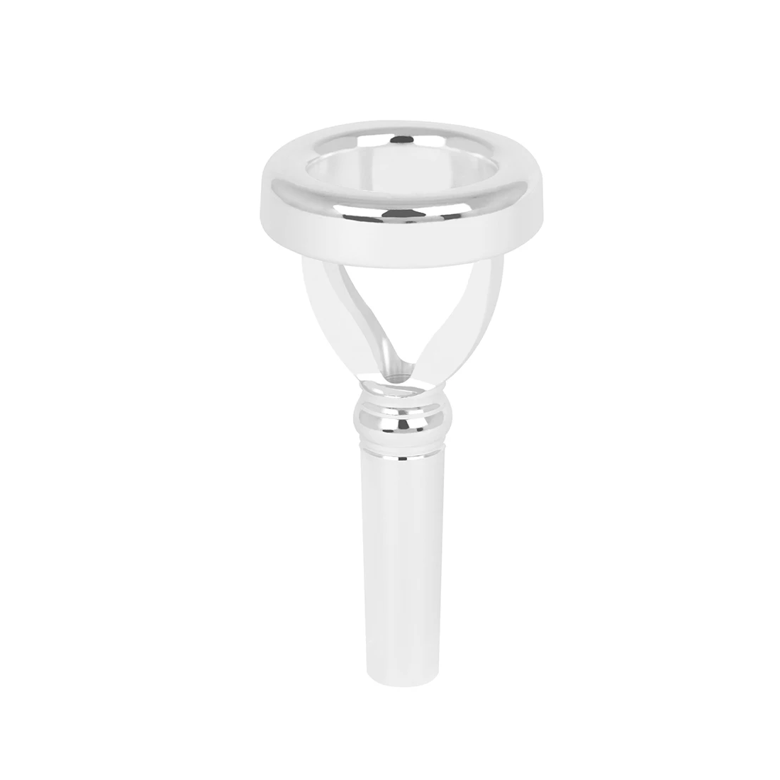 TR-06 Tuba Mouthpiece Trainer Silver Plated Brass Tuba Mouthpiece Practice Tool for Embouchure Strength & Tone Development