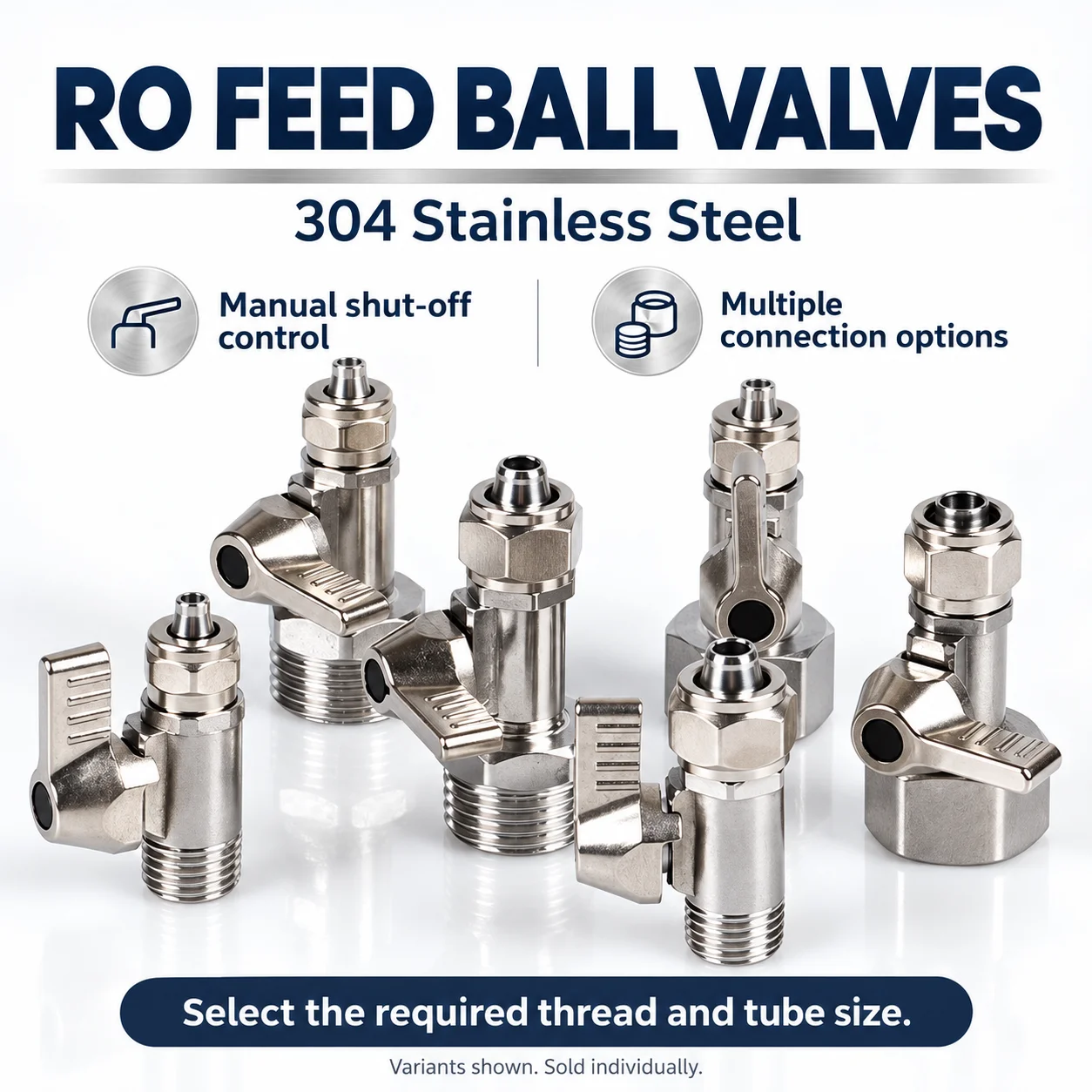 304 Stainless Steel RO Feed Adapter 1/2