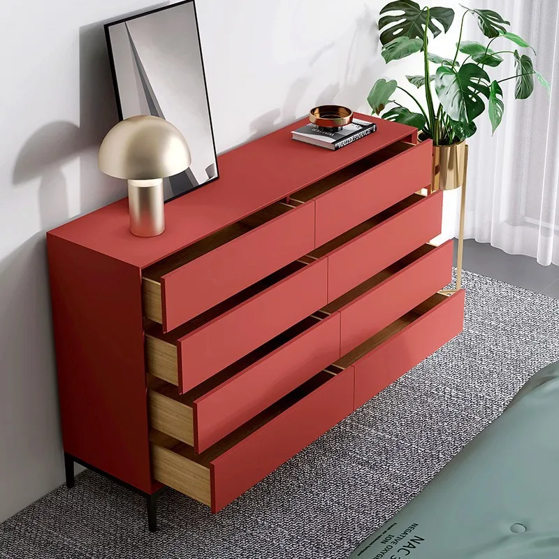 

Italian minimalist chest,integrated lacquered solid wood Nordic cabinet