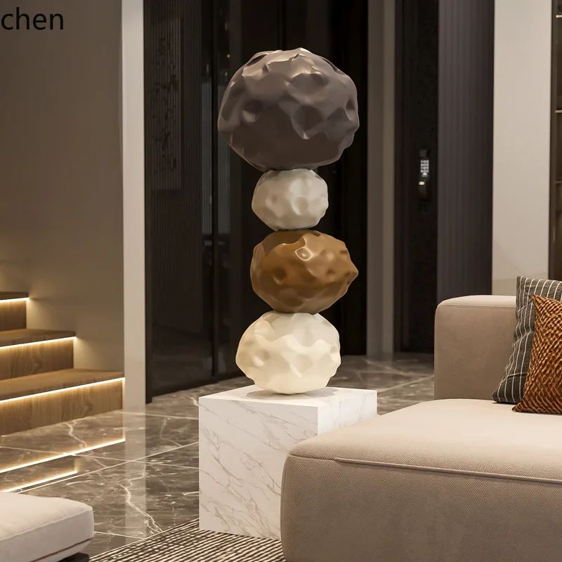 YFY  Stone Fortune Turning Floor Ornament Modern Sculpture Art Hotel Model Room Lobby Corridor Decoration