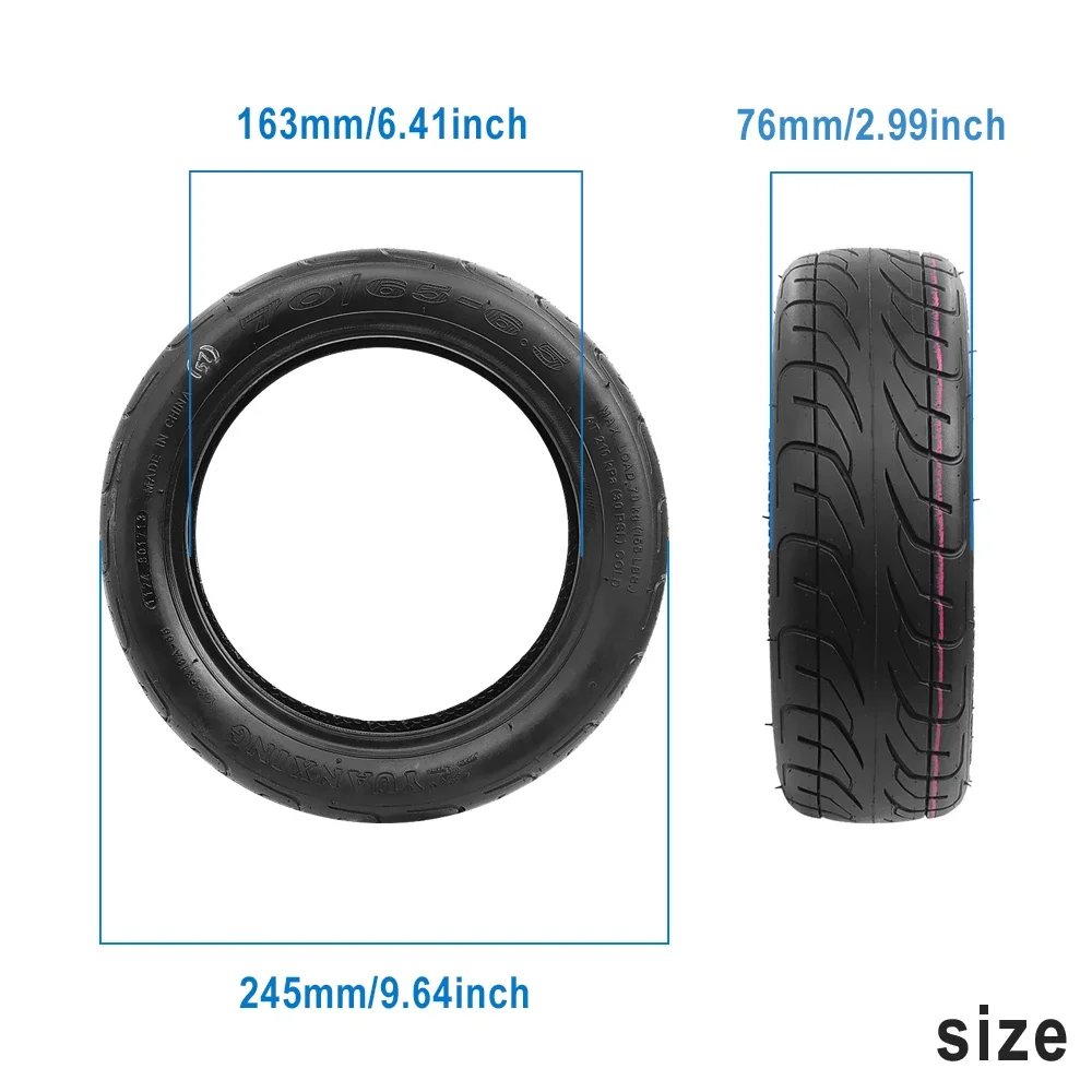 10x2.75-6.5 Tubeless Tire for Segway Ninebot Mini S Pro,S, S-Max, S-Plus Electric Scooter Self-Balancing 70/65-6.5 Outer Tires