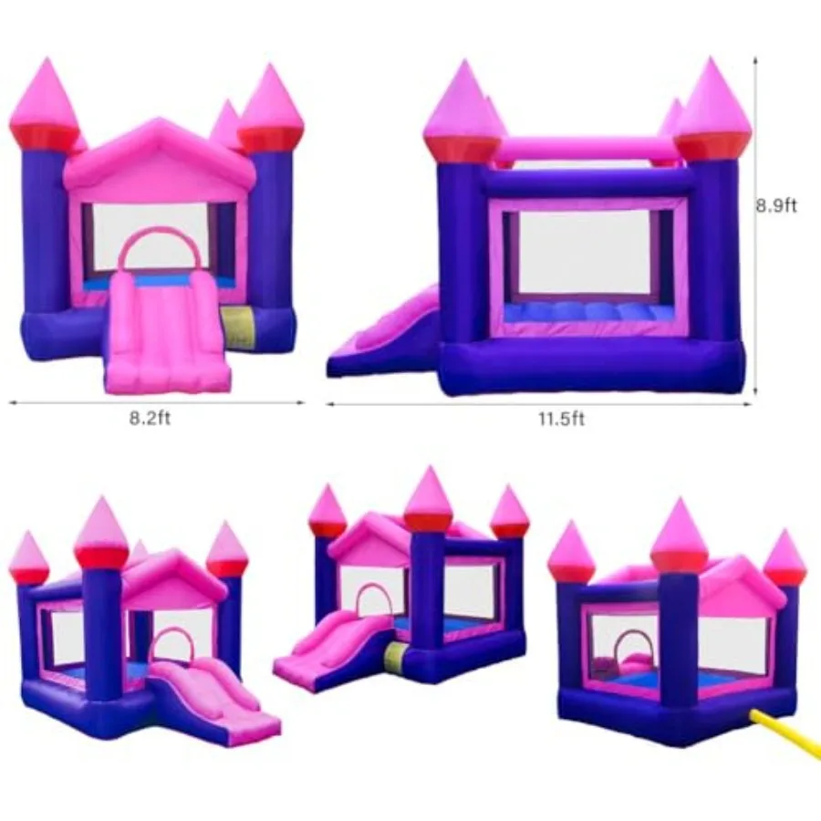 Casa inflável rosa do partido da casa do castelo do salto com ventilador de ar da categoria comercial incluído