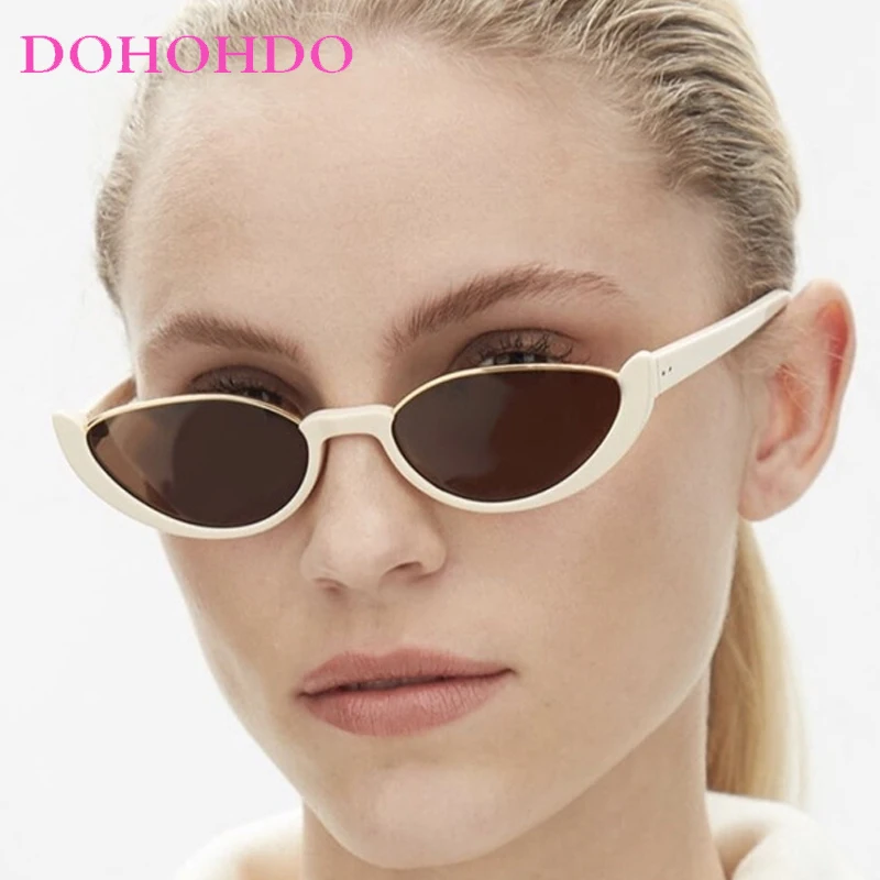 

Popular Retro Half Frame Small Cat Eye Rivet Women Sunglasses Luxury Designer Men Eyewear Outdoor Travel Shade Sunglasses UV400