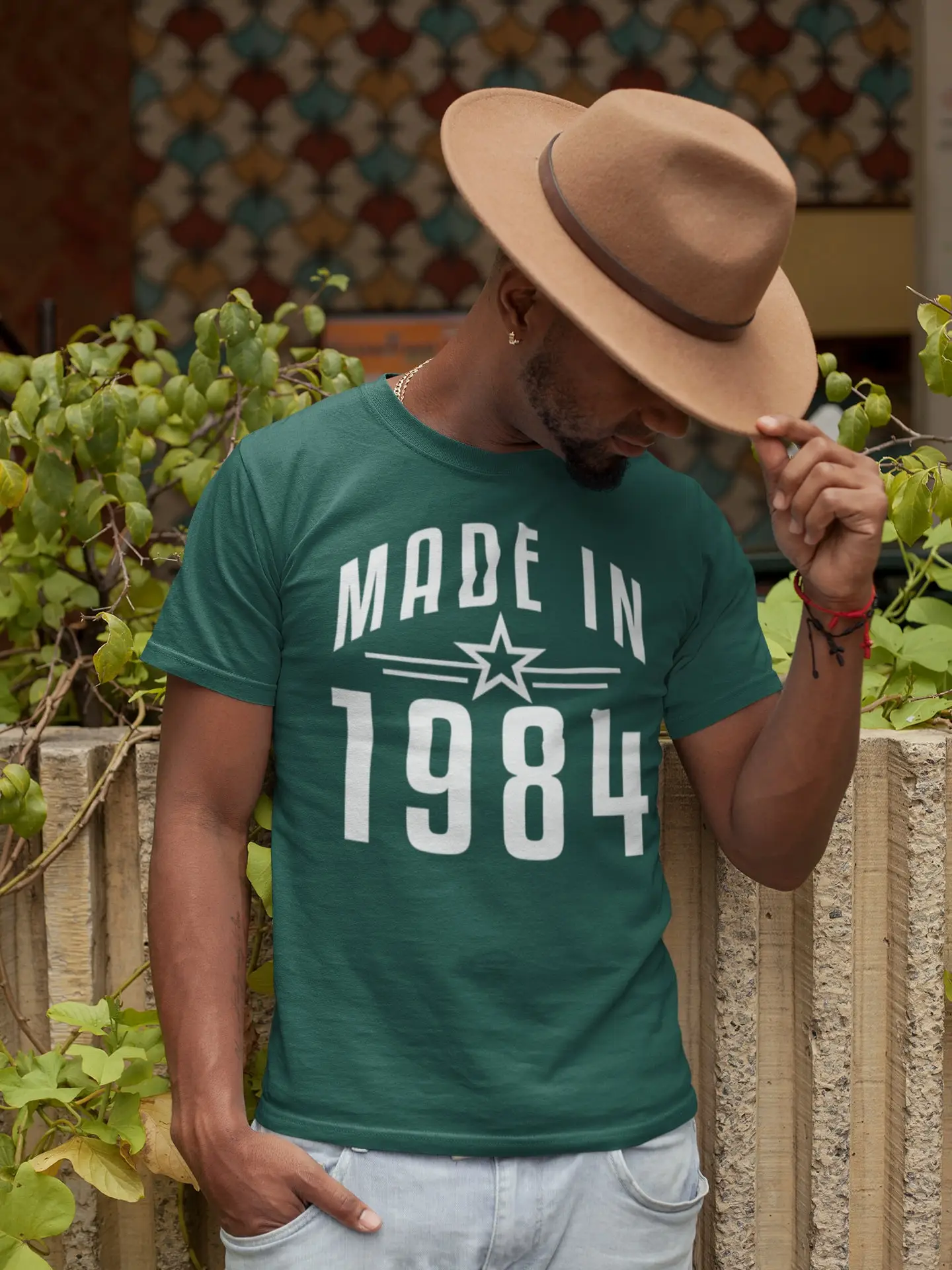 Men'S Made In 1984 Birthday T Shirt Born 84 40Th Vintage Star 40 Year Old Man