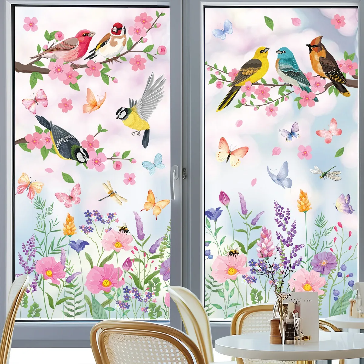 Spring Butterfly Stickers Removable Static Cling Window Wall Glass Decor No Glue Self Adhesive Decals for Home Office