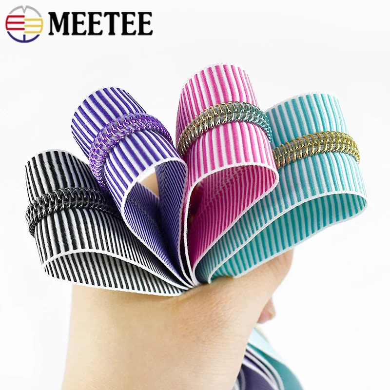 2-10Meter Meetee 5# Nylon Zippers for Sewing Handbag Clothes Closure Zipper Slider Puller Pocket Zips Repair Kit DIY Accessories