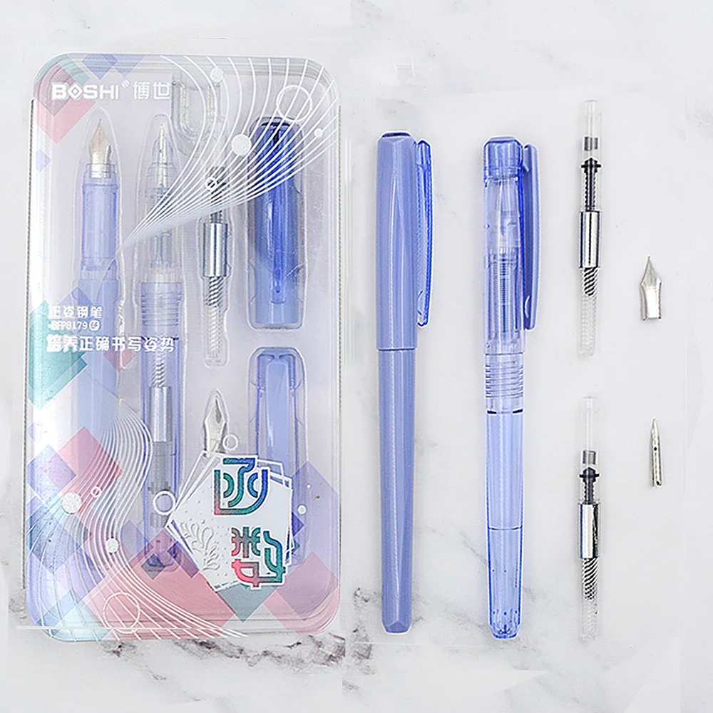 

Creative 3Color 0.38 Fountain Pen Boshi BFP8179 Student Office Accessories Stationery Supplies Ink Pens for Writing Gift Box Set