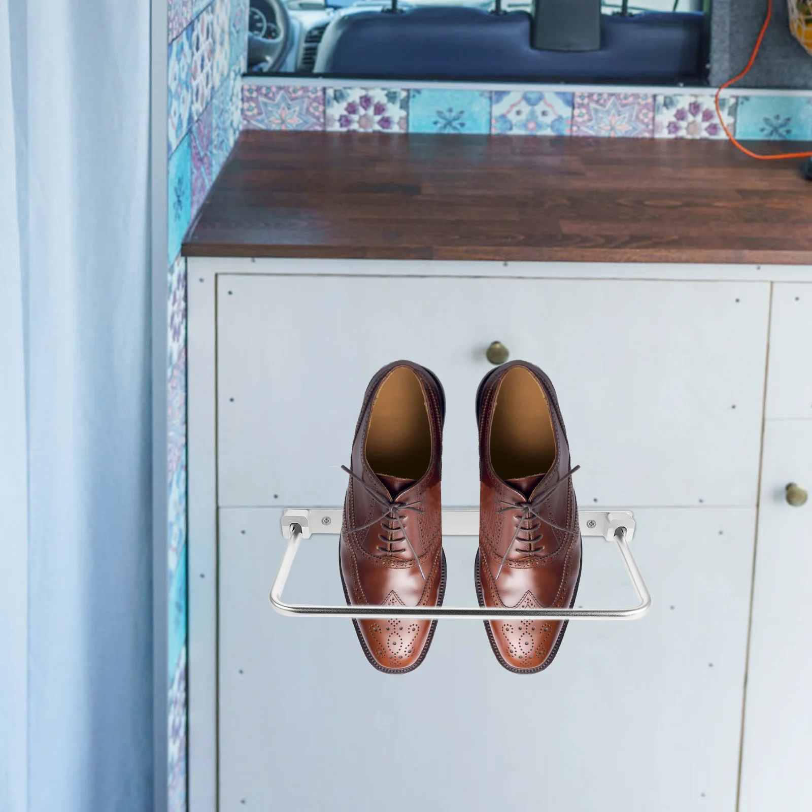 رف أحذية قابل للطي من الألومنيوم لـ Rv: منظم تخزين الأحذية المدمج الموفر للمساحة، مقطورة تخييم محمولة خفيفة الوزن #5