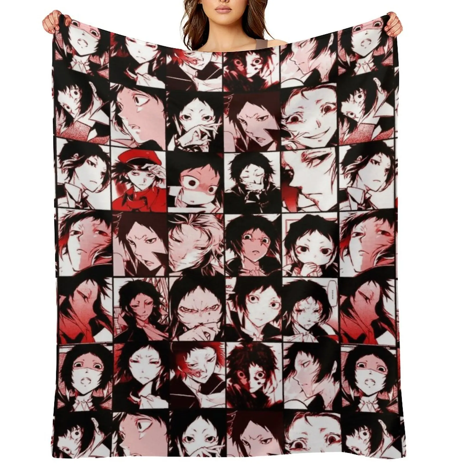 

Akutagawa Ryunosuke- collage color version Throw Blanket for babies Decorative Beds Cute Plaid Flannel Blankets