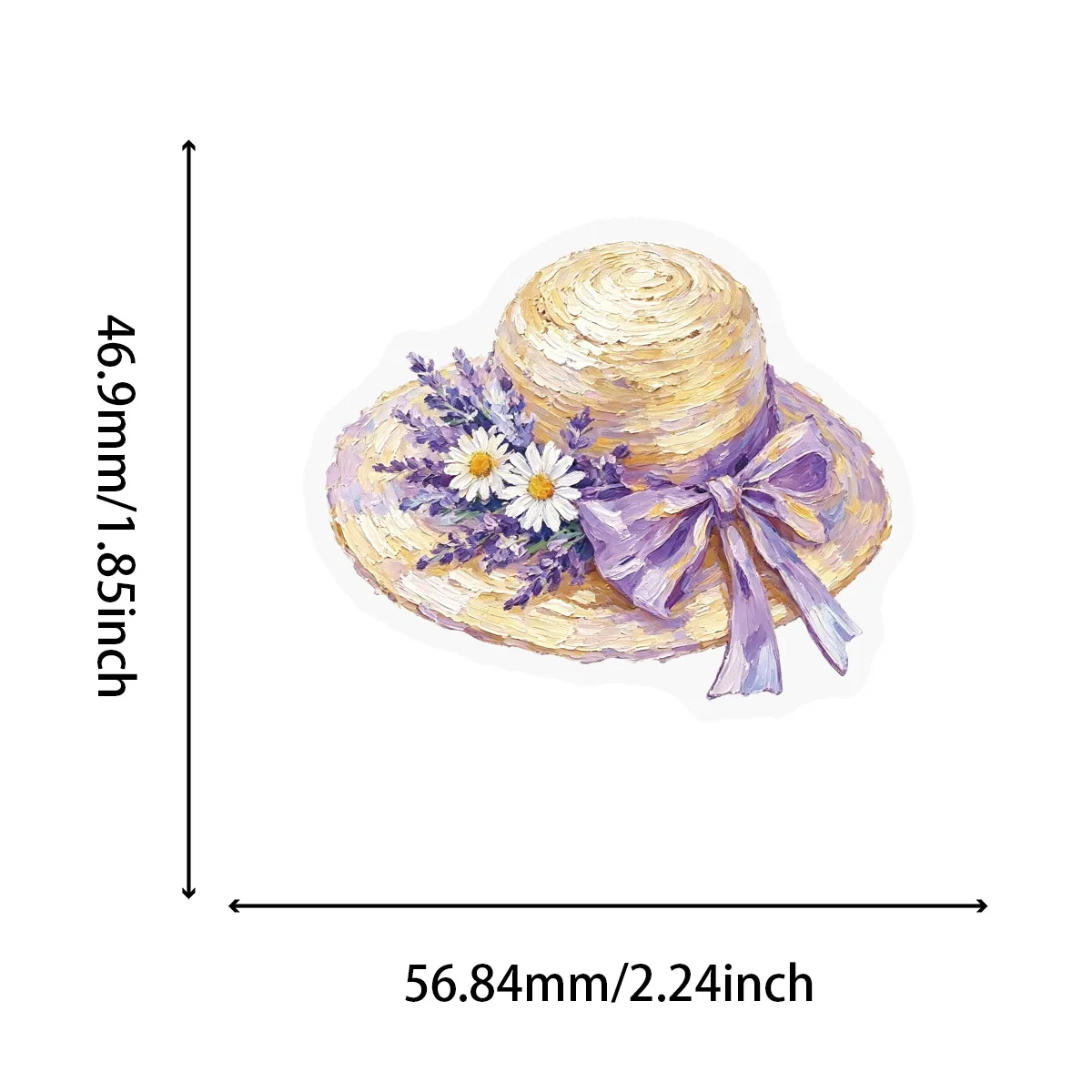 50Pcs French Transparent PET Countryside Purple Flower Oil Painting Sticker Pack for Journal Kawaii DIY Decor Decals