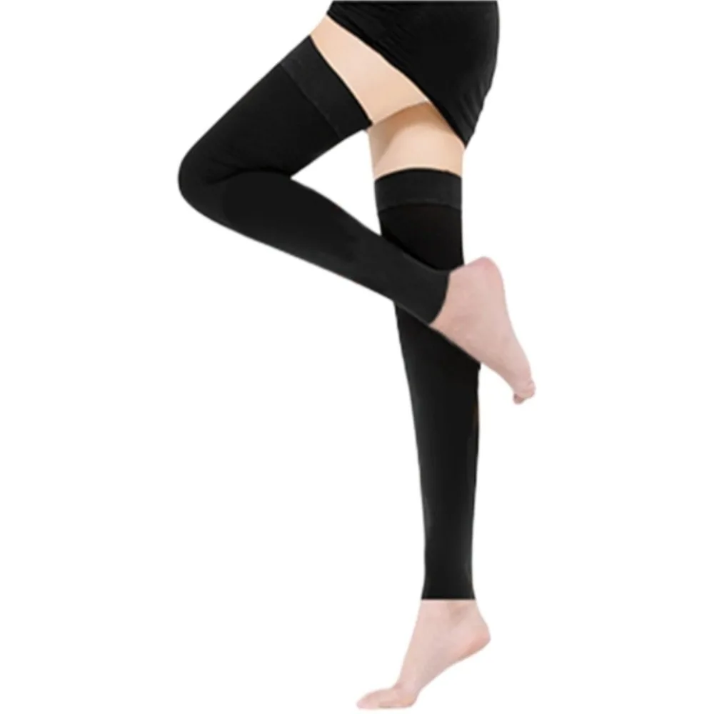 

Knee High Pressure Level 2 Varicose Veins Socks Elastic Athletic Recovery 23-32mmHg Compression Socks Circulation Black
