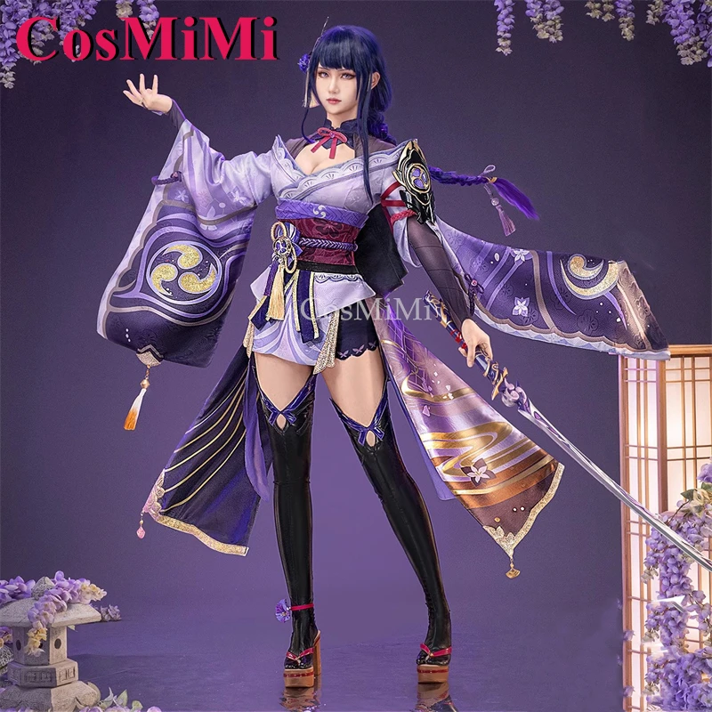 CosMiMi Beelzebul/Raiden Shogun Cosplay Genshin Impact Costume Version 2.0 Gorgeous Combat Dress Carnival Role Play Clothing New