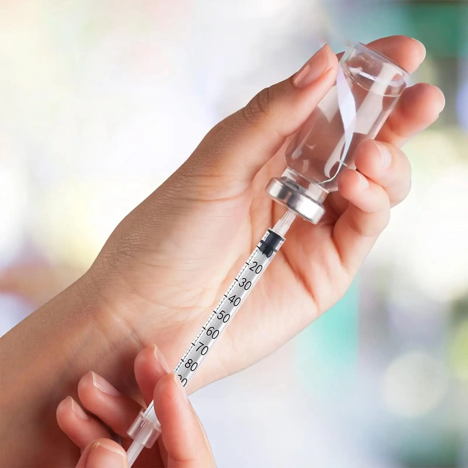 100pcs/box 0.3ml/0.5ml/1ml Small-Capacity Sterile Manual Insulin Syringe Individually Wrapped for Pets Veterinary Use