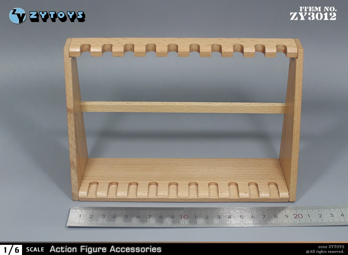 ZY3012 1/6 مقياس خشبي بندقية رف عرض موقف 13 سنتيمتر لتقوم بها بنفسك الجمعية مع مسامير لنماذج شخصيات العمل العسكري 12 بوصة #3
