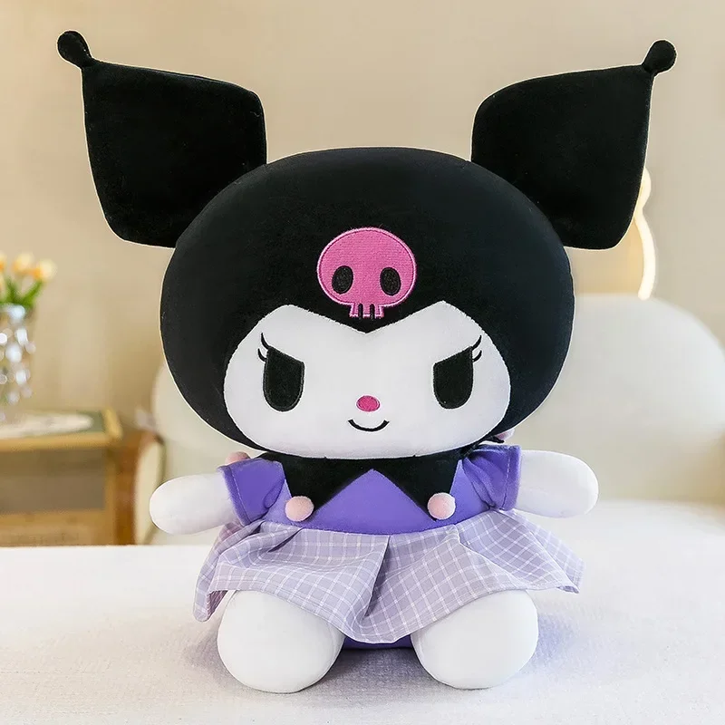 Sanrio Kuromi Knuffels Anime Kawaii Kuromi 38 cm Kat Gevulde Plushie Poppen Slaapbank Zacht Kussen Kerstcadeau voor Kid Vakantie Cadeau