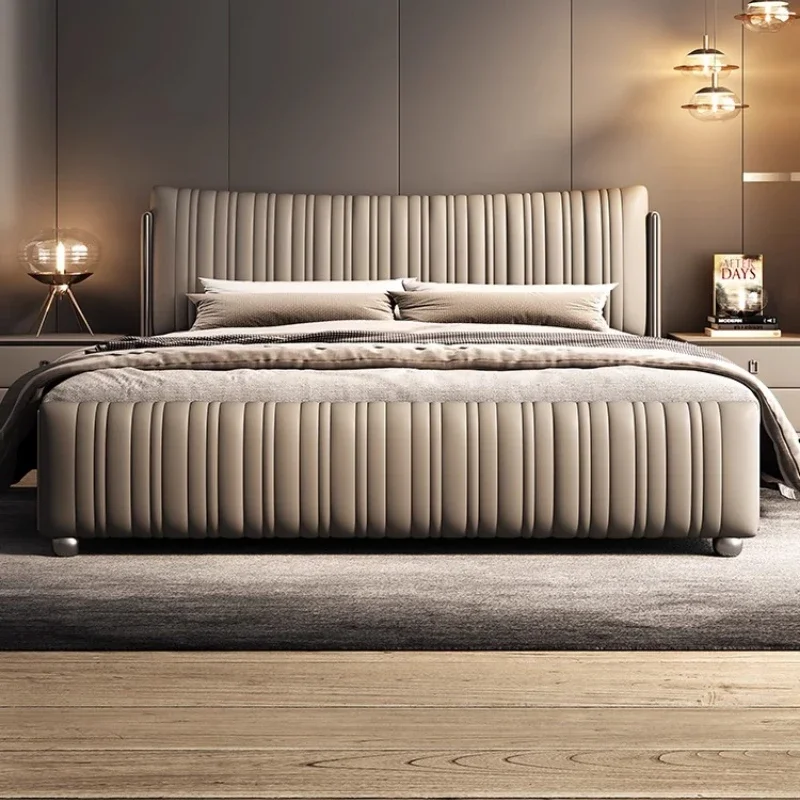 

Bedroom Ltalian Bed Ergonomic Nordic Aesthetics King Size Bed Designer Fashionable Comfortable Wood Cama Casal Unique Furniture