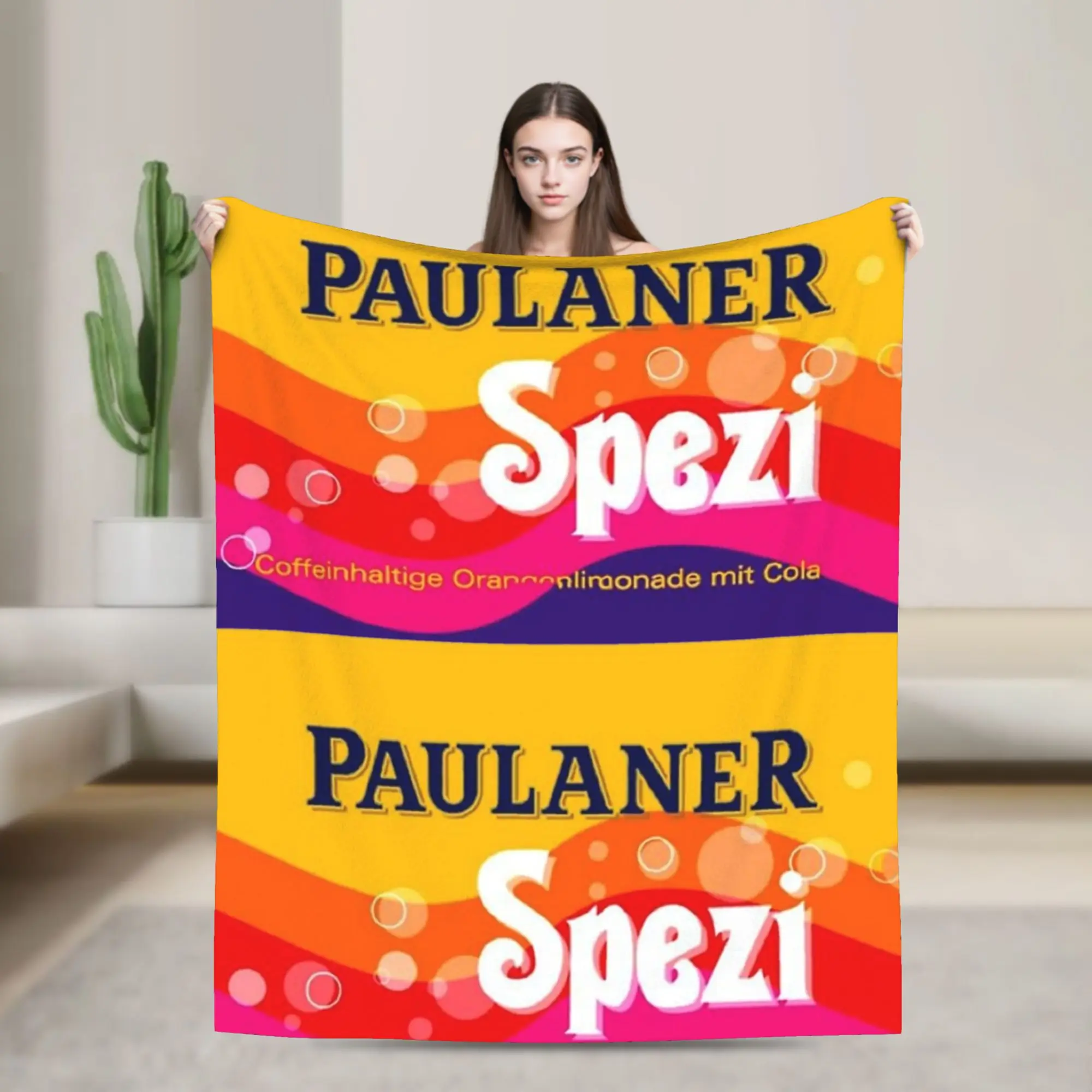 Warm Soft Blanket Camping Paulaner Spezi Throw Blanket Germany Soda Drink  Flannel Bedspread For Bedroom Fashion Sofa Bed Cover