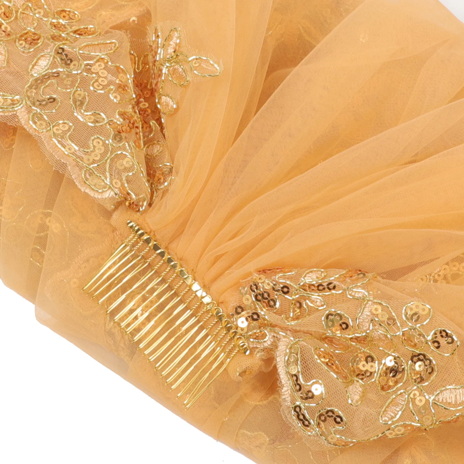 Gouden Bruidssluier Lange Bruidssluier Pailletten Bruiloft Haaraccessoire Feest Vrijgezellendecoratie Lichtgewicht Elegant