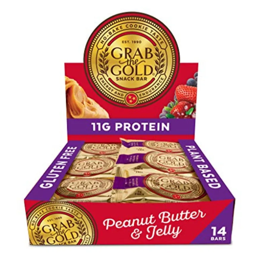 

Grab The Gold Cranberries Protein Snack Bars 11g Plant-Based Protein Bars with Organic Oats, Whole Food Nutrition Gluten-Free,