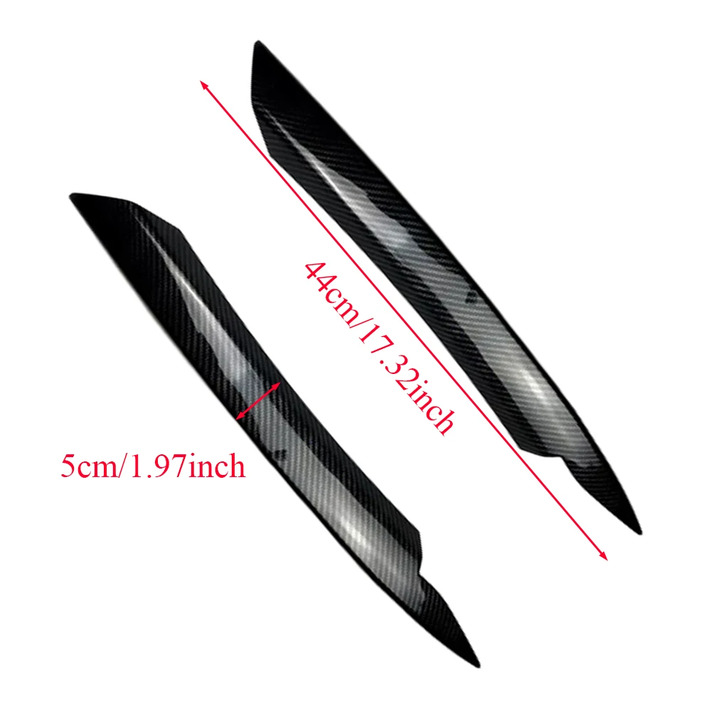 Car Headlight Lamp Eyebrow Eyelid Trim Cover ABS Carbon Fiber/Gloss Black for Volkswagen VW Passat B7 2010 2011 2012 2013 2014