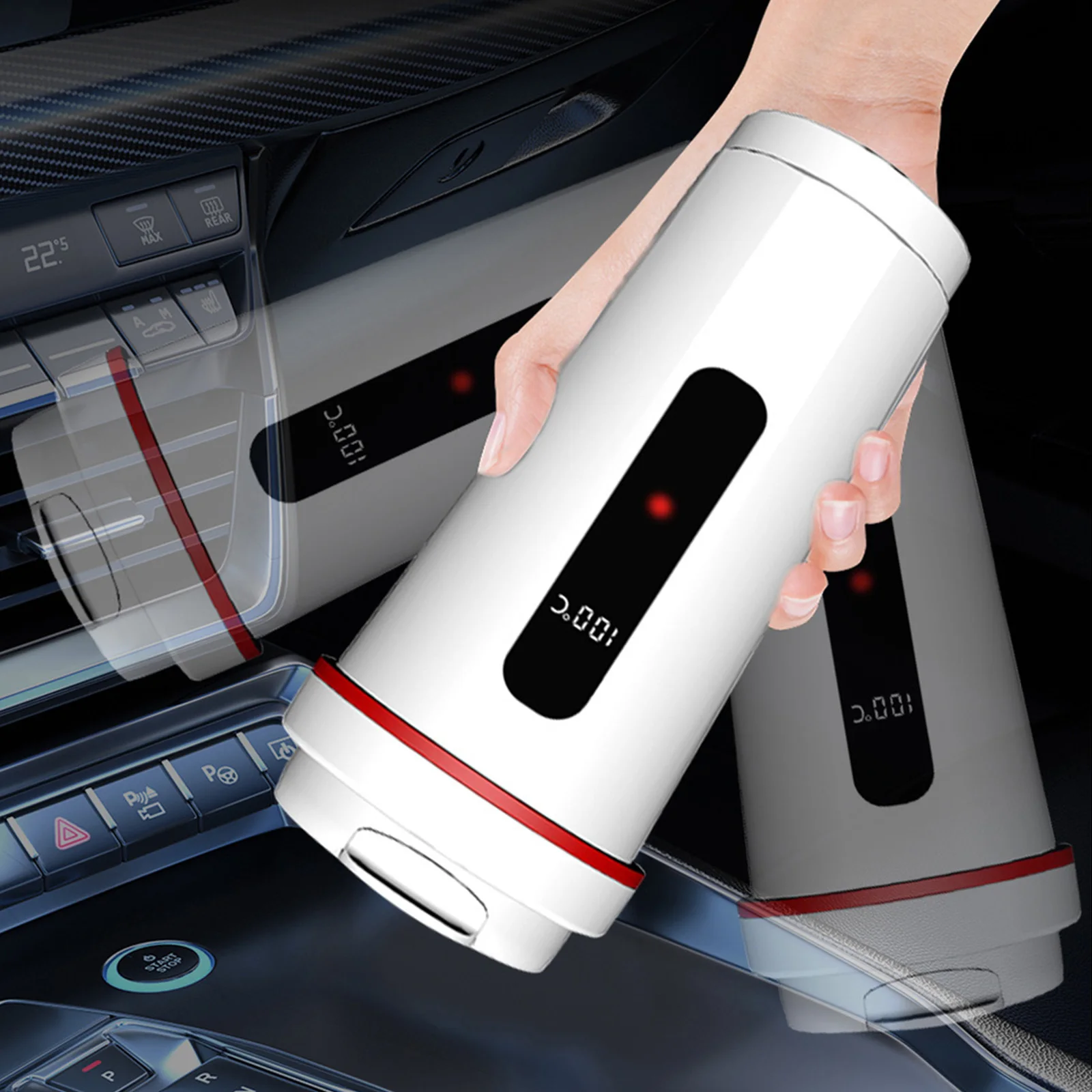 

Автомобильный электрический чайник из нержавеющей стали, портативный, компактный, для подогрева воды в машине