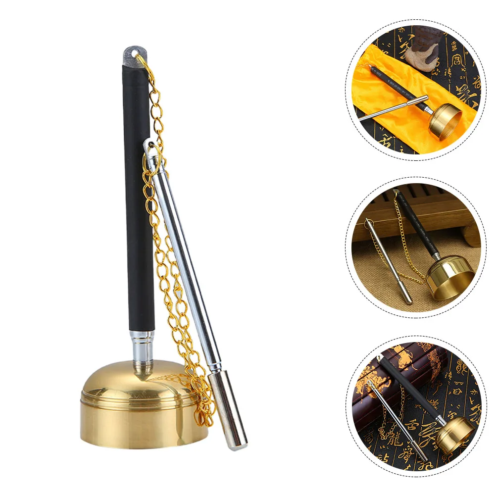 

Brass Yin Qing Temple Instrument Handmade Musical Chime Dharma Ritual Utensil Decorative Metal Bell For Temple Use