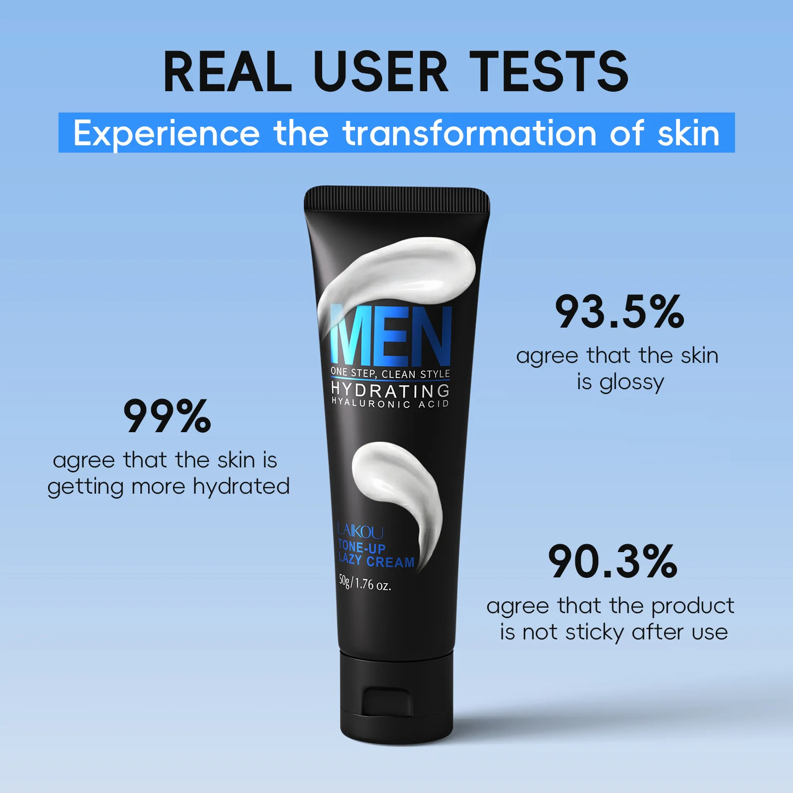 LAIKOU Men BB Cream Natural Whitening Revitalising Nourishing Brighten Cream  Face Foundation Tone Up Cream Lazy Concealer 50g