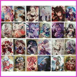 Anime Goddess Story Rare DIY Metal refrying Flash Cards Yamato albedo Ganyu Toys for boys carte da collezione regali di compleanno