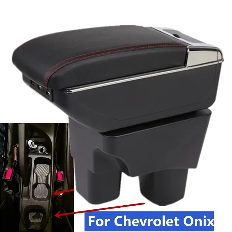 

NEW For Chevrolet Onix armrest box For Chevrolet Onix car armrest box Central storage Box Interior Retrofit USB Car Accessories