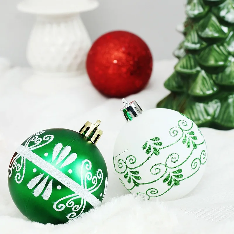 50Pcs 6cm Green Red Christmas Ball Decoration Christmas Tree Hanging Pendant Ornament Home Xmas Decor Navidad 2022 New Year 2023