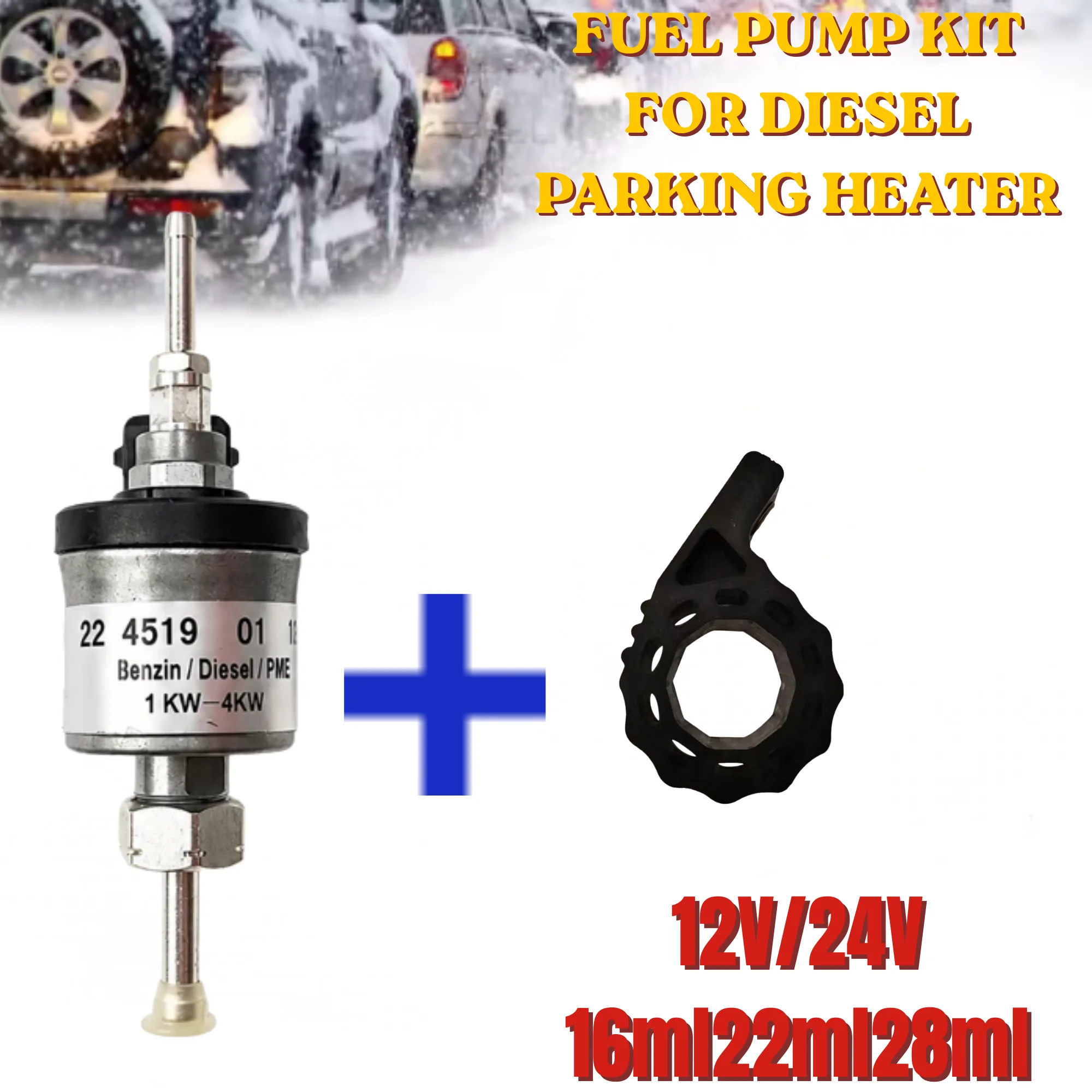 Fuel Pump 12V/24V with Black Shock Ring for Eberspacher Diesel Parking Heater