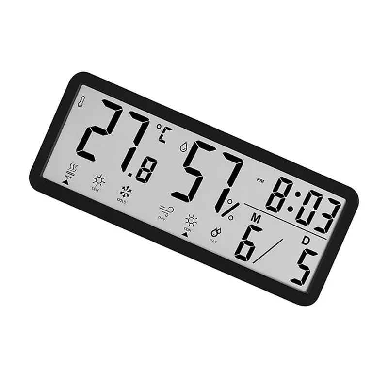ABHI-Digital Clock With Simple Operate Temperature Humidity And Date Display For Home And Office Decoration LCD