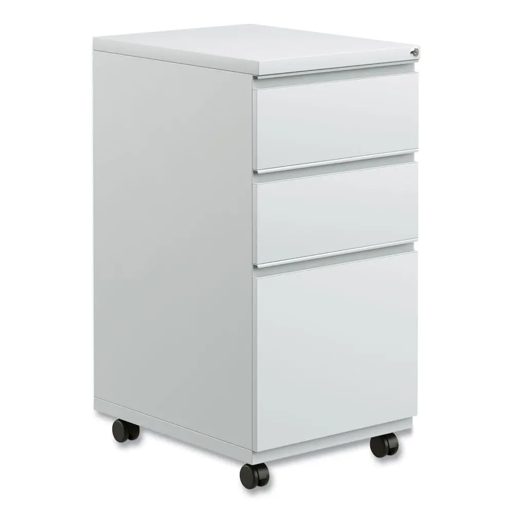 Light Gray Steel File Pedestal 3-Drawer Box/Box/File Legal/Letter Full-Length Pull Left/Right 14.96
