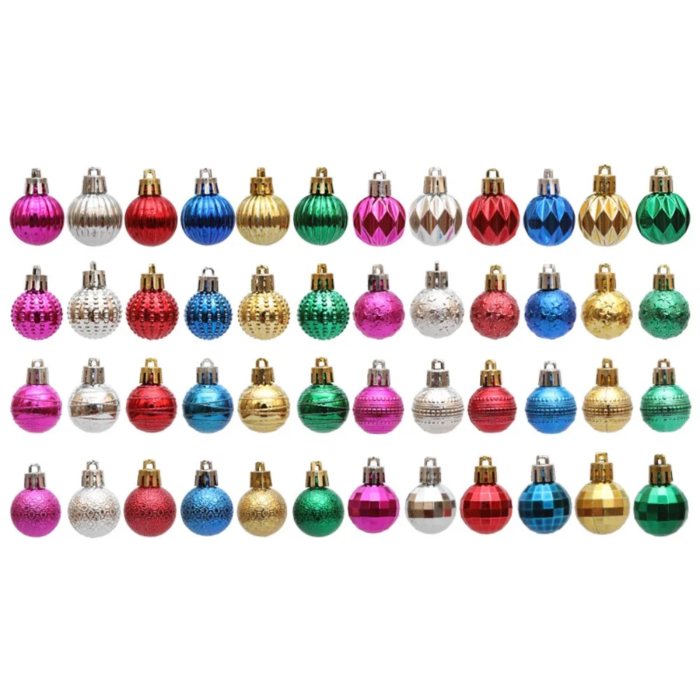 12pcs/Box Color Electroplated Ball Christmas Tree Ornament Plastic DIY Crafts Painted Christmas Gifts Boxes Pendant Pendant