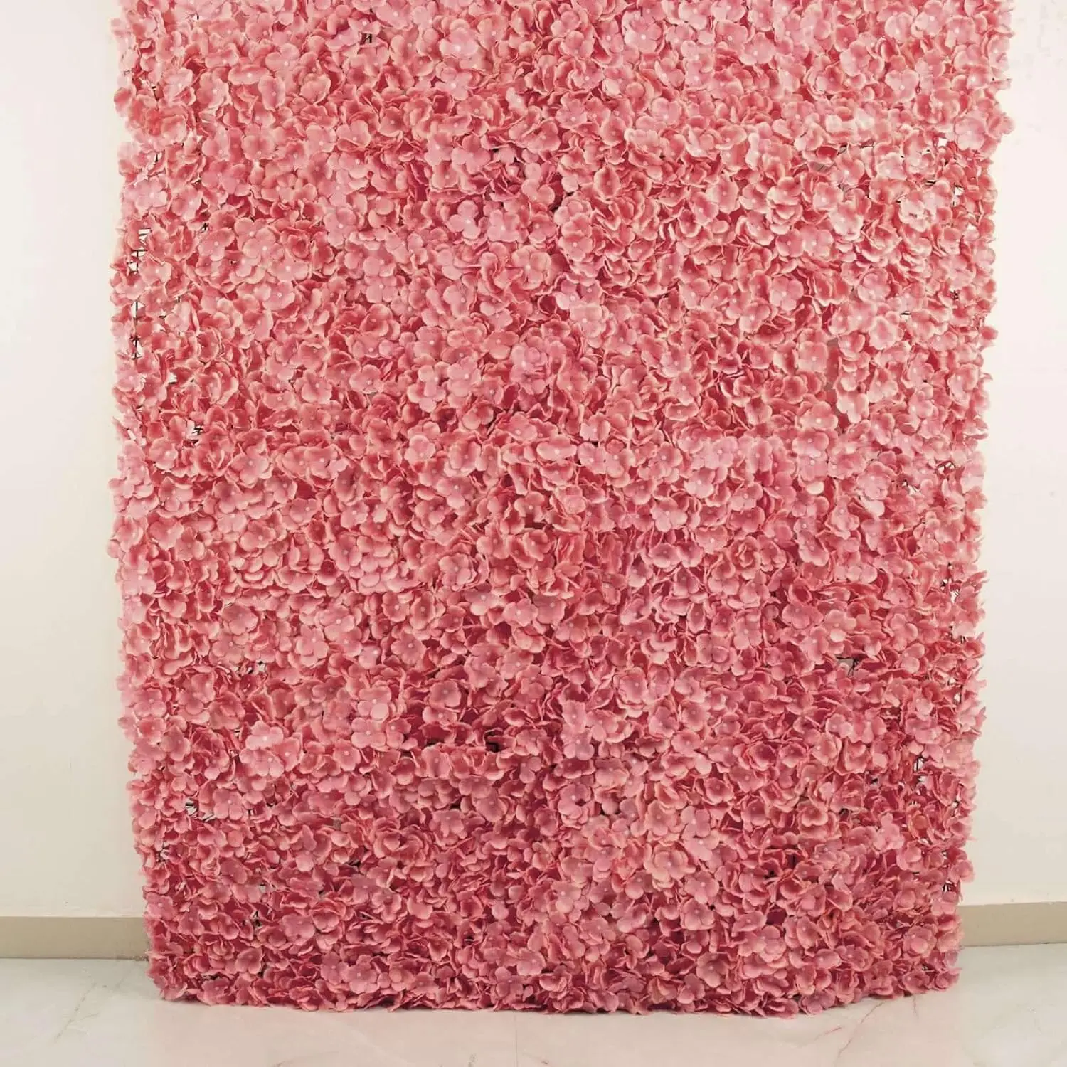 

4 Pcs Pink Dusty Rose Silk Hydrangea Flower Wall Panels for Wedding Party Decor DIY Centerpiece Arrangement