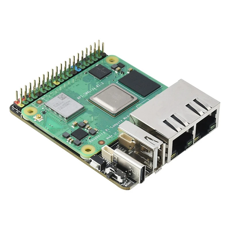 Waveshare CM4-DUAL-ETH-MINI Expansion Board For Raspberry Pi Compute Module 4 RJ45 Dual Gigabit Ethernet Port Expansion Board